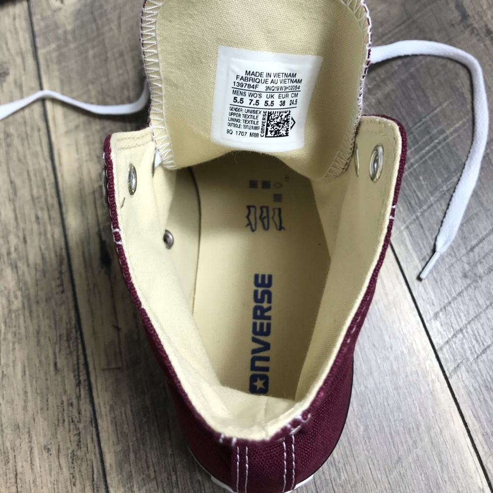 NWT Converse Ctas HI Burgundy W AUTHENTIC - Picture 7 of 7